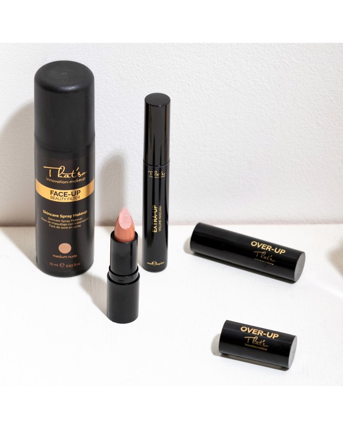 That'so Lift & Glow Kit (5 Proϊonta) O apolutos sunduasmos ga ena lifted, lampero look - Face Up Makeup- Medium Nude kai Over Up Lipstick-Red